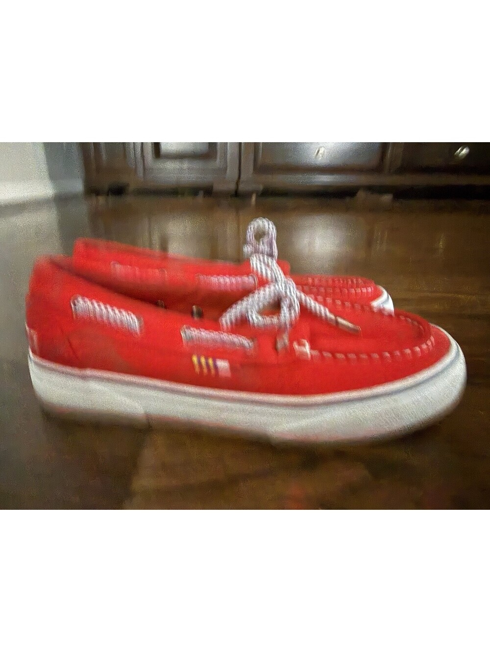 Guy Harvey Womens 7.5 Red Canvas Boat Shoes Deck Loafers GHWMISSIT-6231 - Picture 5 of 10